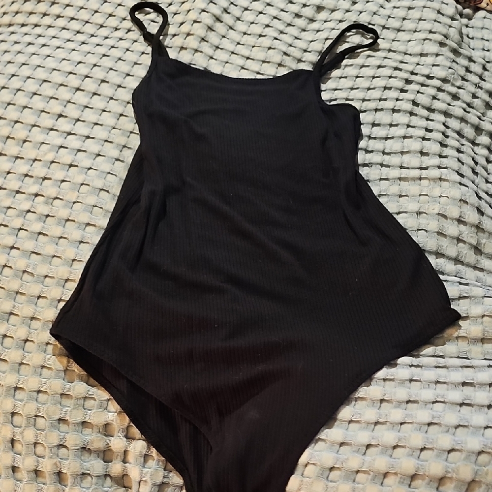 Wild Fable Black Ribbed Bodysuit